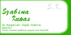 szabina kupas business card
