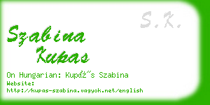 szabina kupas business card